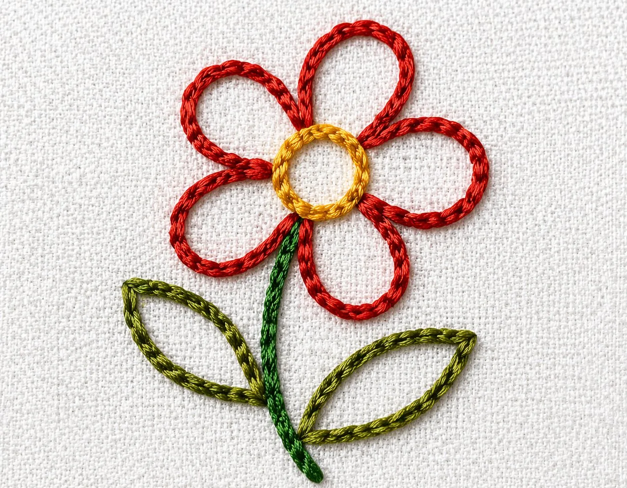 Chain stitch embroidery digitizing